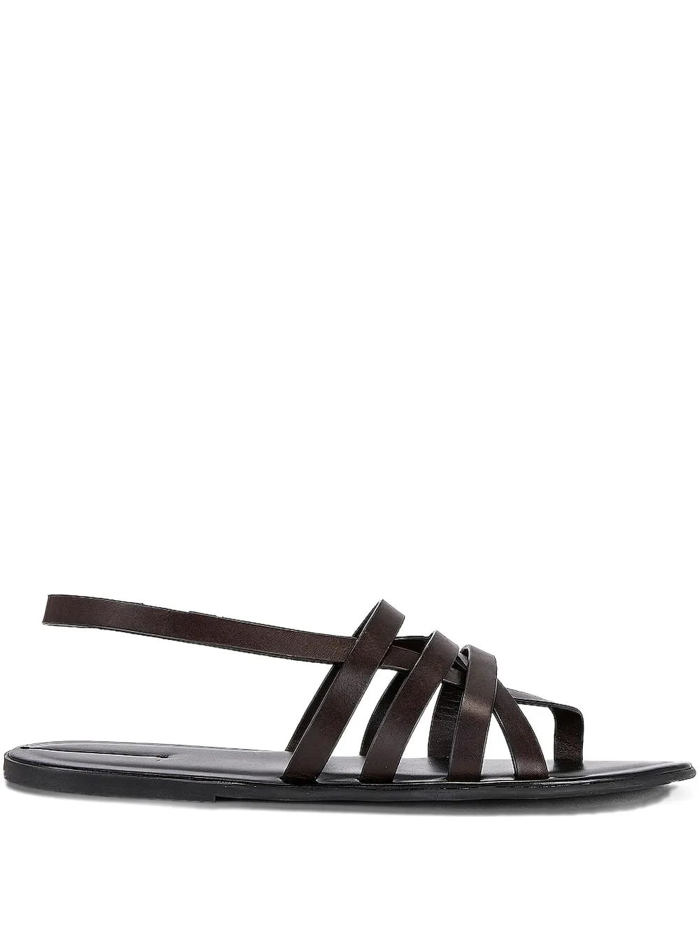 The Row Leather Slingback Sandals In Brown