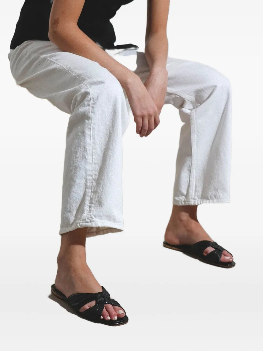 The Row knot-detail leather sandals Black