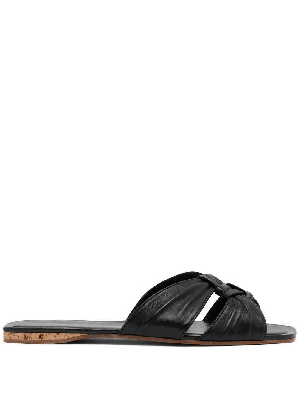 The Row Knot-detail Leather Sandals In Black