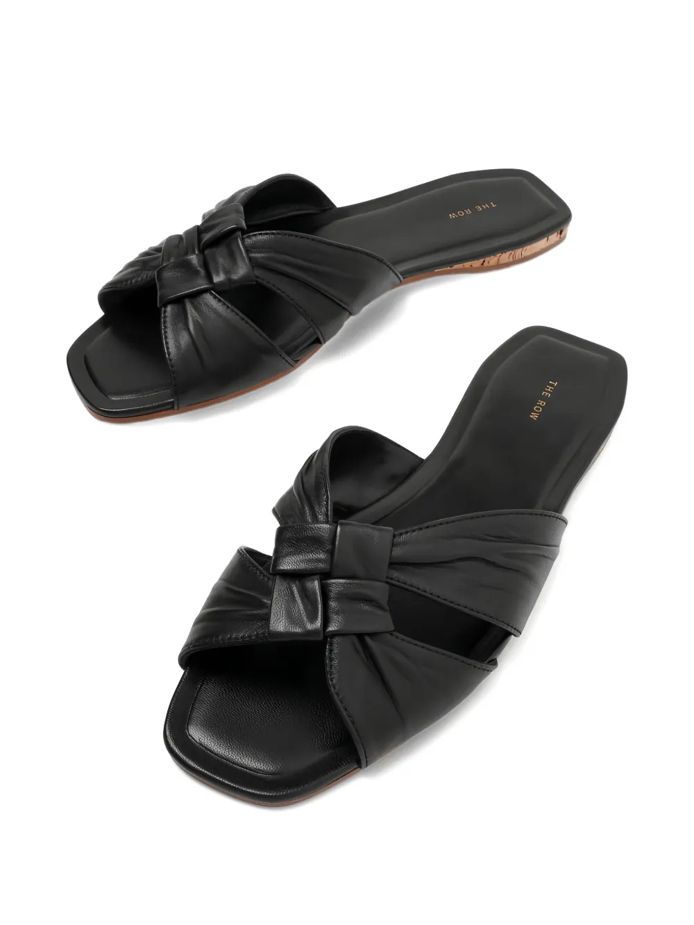 The Row knot-detail leather sandals Black