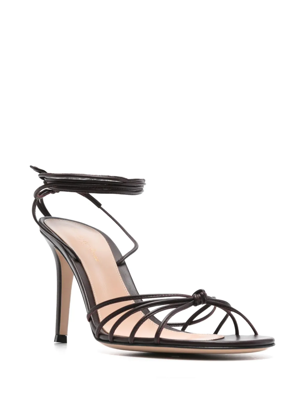 Gianvito Rossi 85 mm leren sandalen met bandjes Bruin