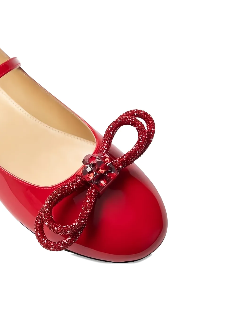 Mach&mach Bow Embellished Ballet Flats In Red