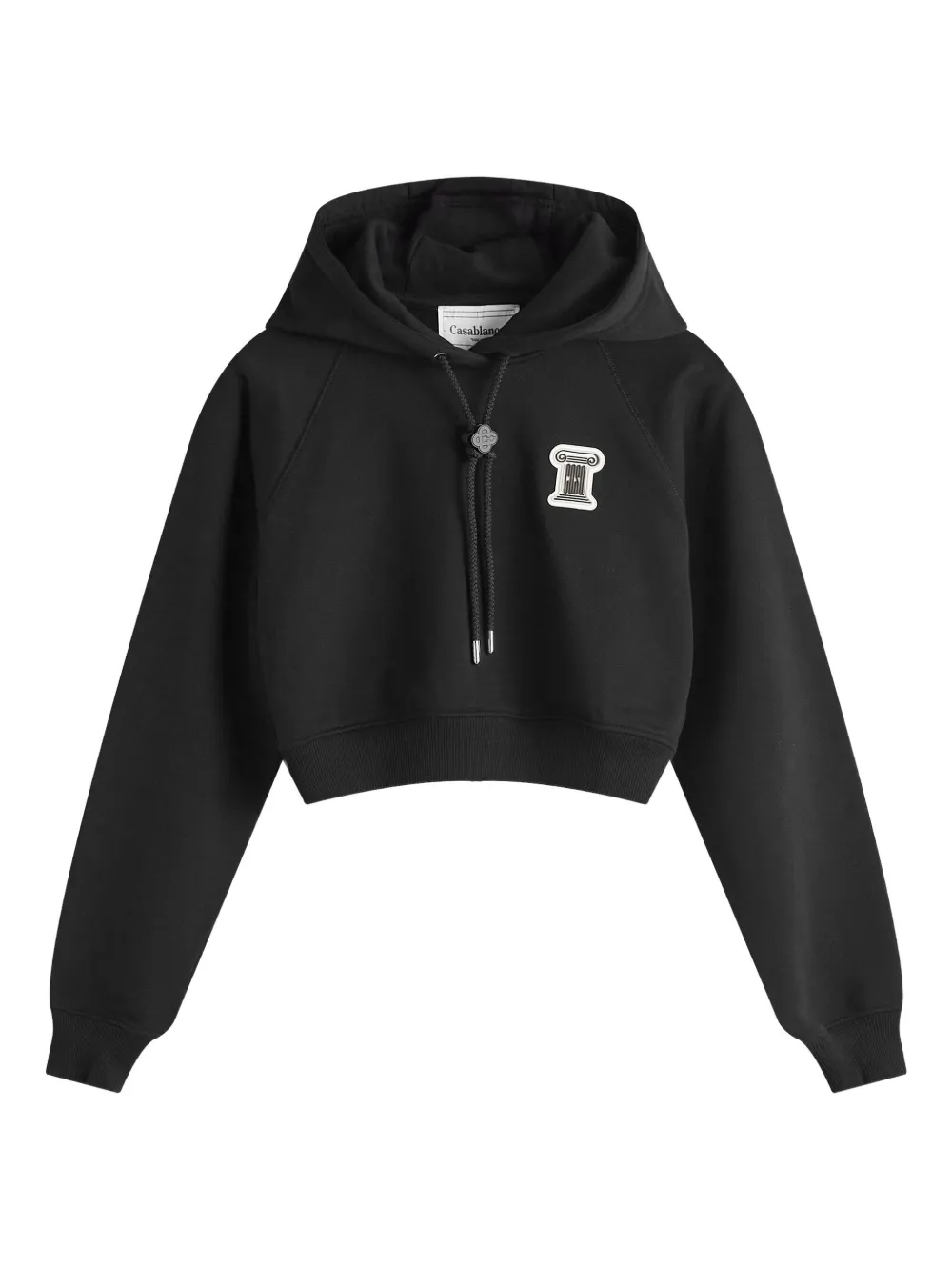 Casablanca column-applique cotton hoodie | Black | Image 1