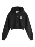 Casablanca column-applique cotton hoodie - Black