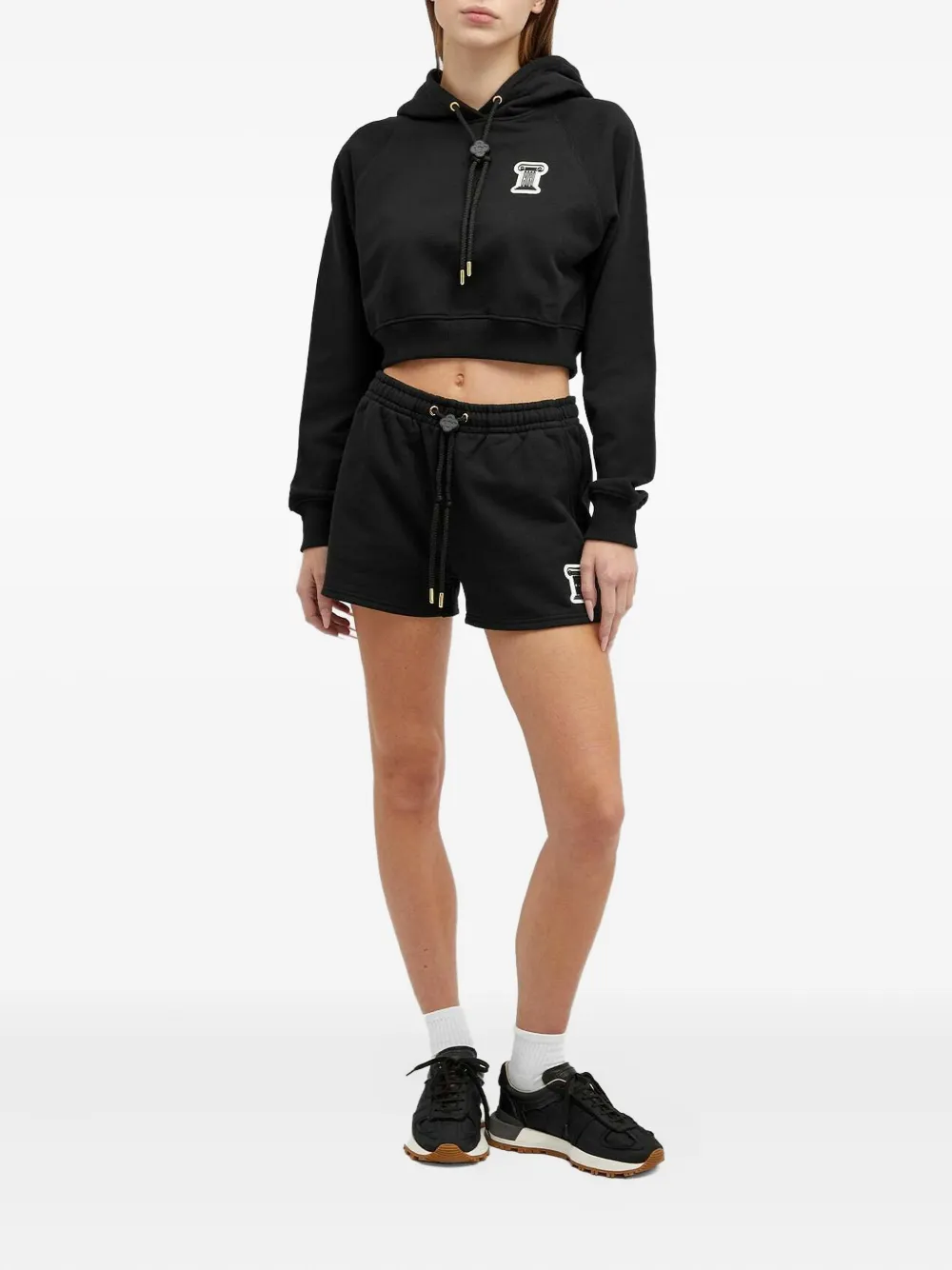 Casablanca Hoodie met applicatie - Zwart