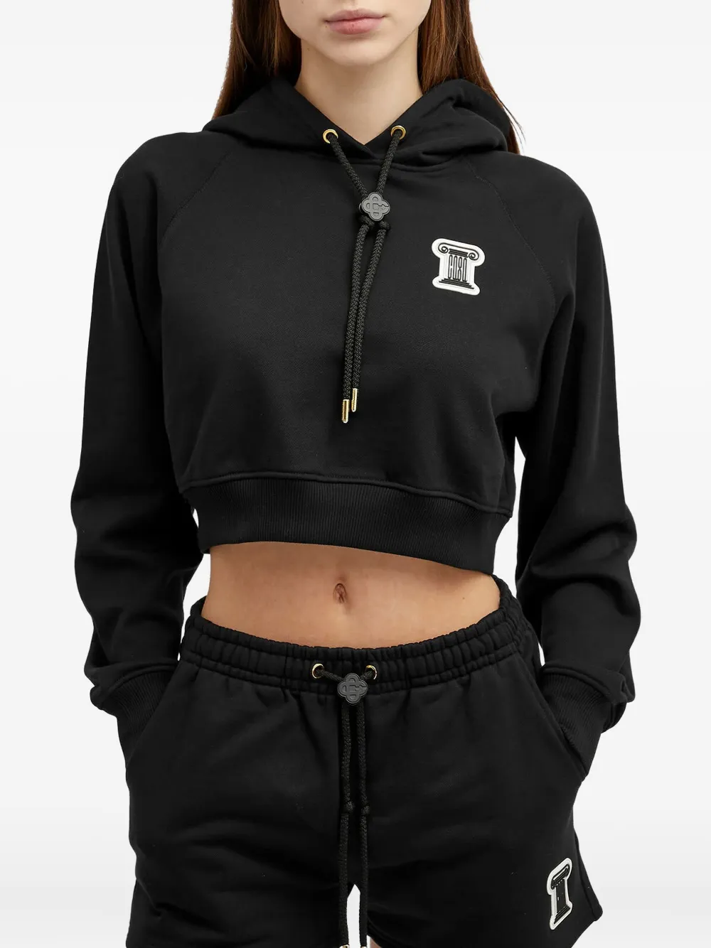 Casablanca Hoodie met applicatie Zwart