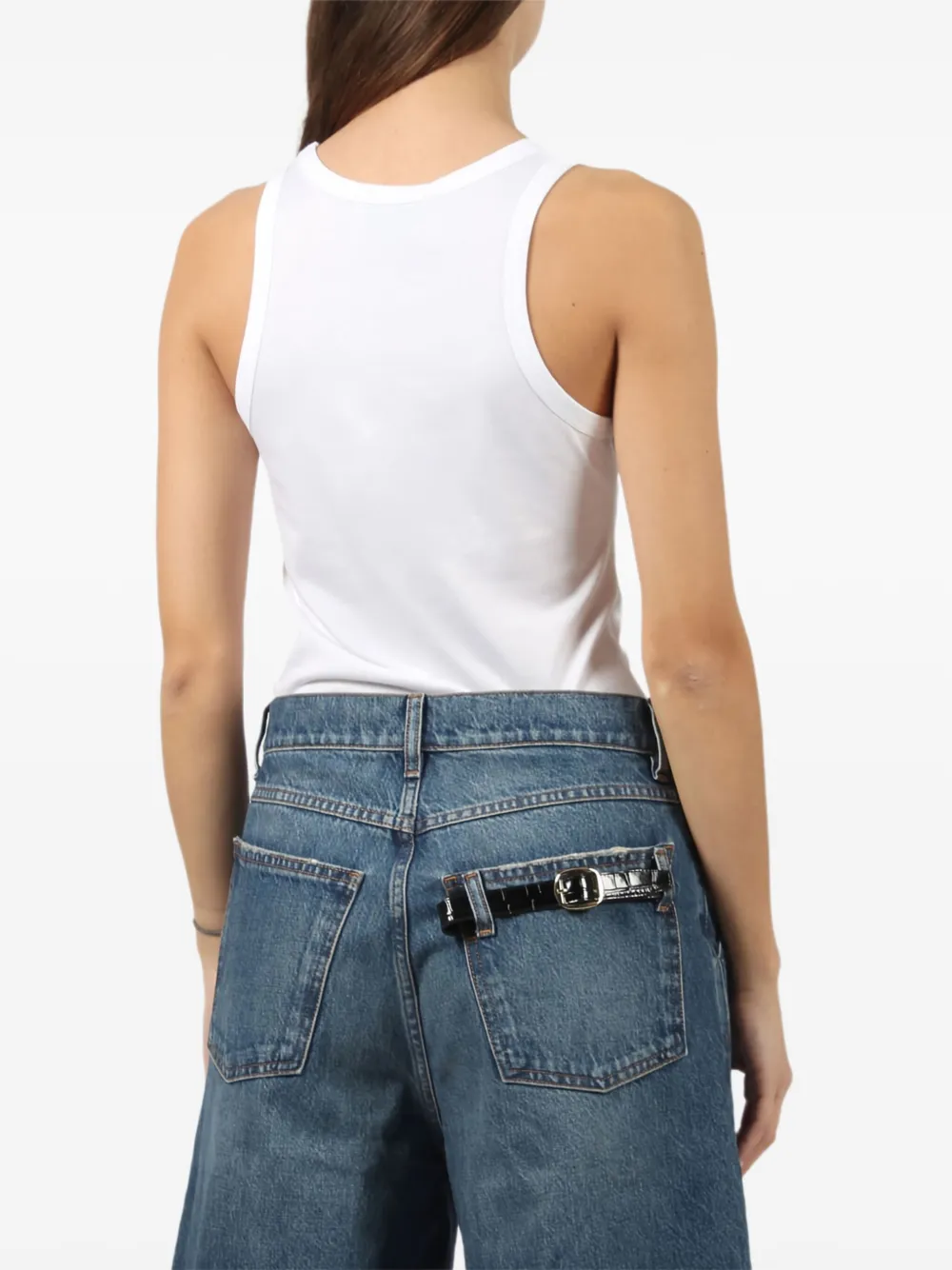 Coperni Tanktop met diepe ronde hals en logo Wit