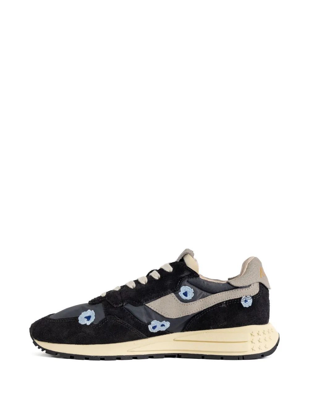 Autry floral-embroidery low-top sneakers Black