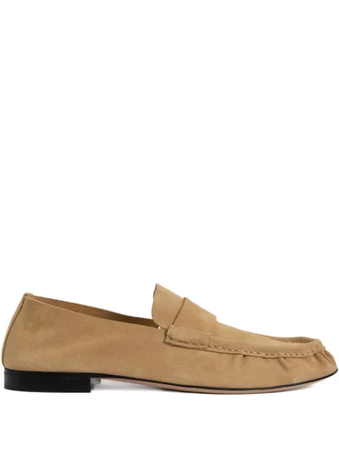 The Row penny suede loafers