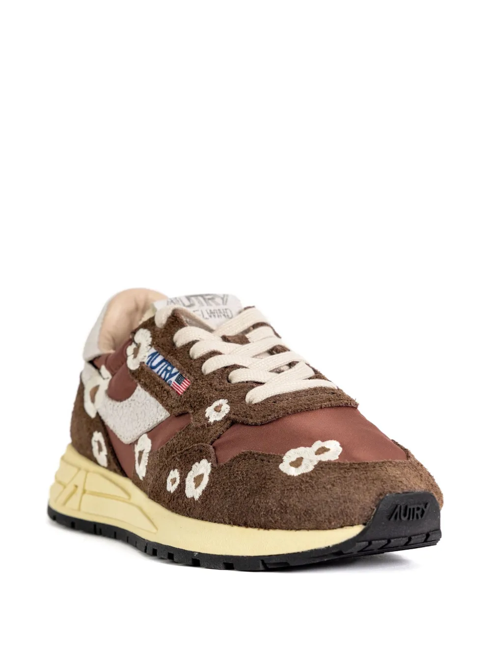 Autry Reelwind floral low-top sneakers Brown