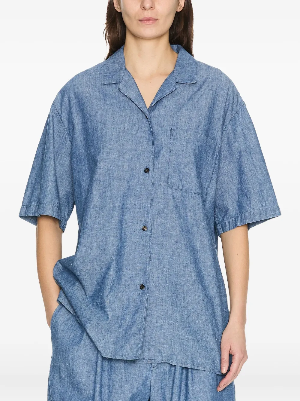 The Row short-sleeve collared shirt | Blue | Image 1