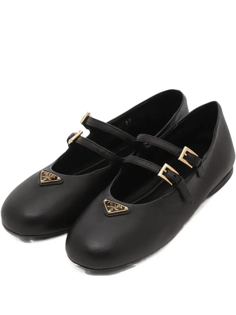 Prada strap buckle ballet flats - Nero