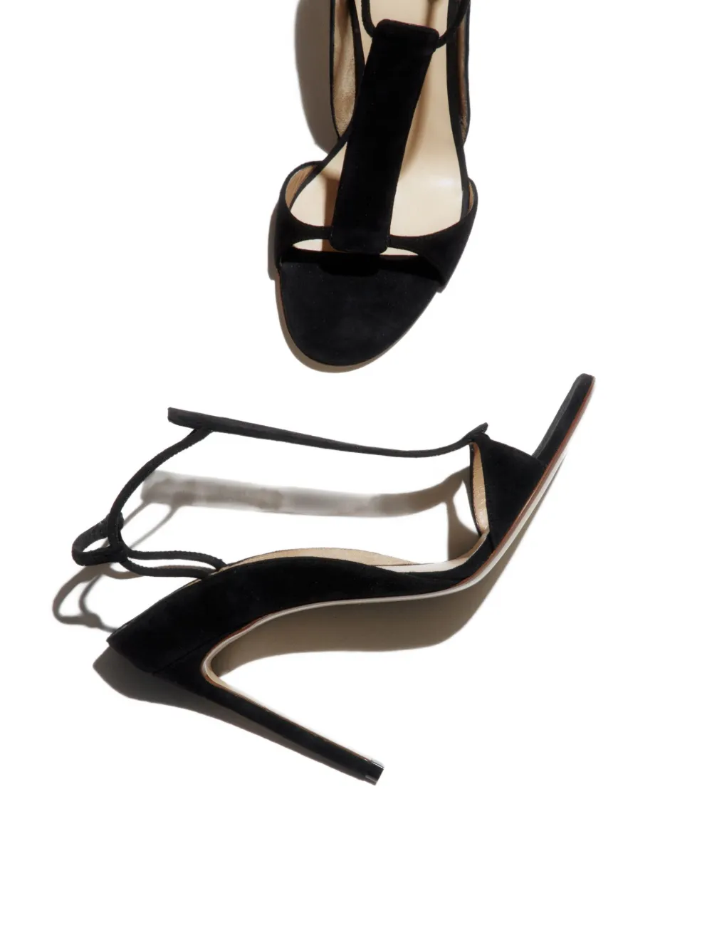 Francesco Russo 105mm R1S950 suede T-bar sandals Black