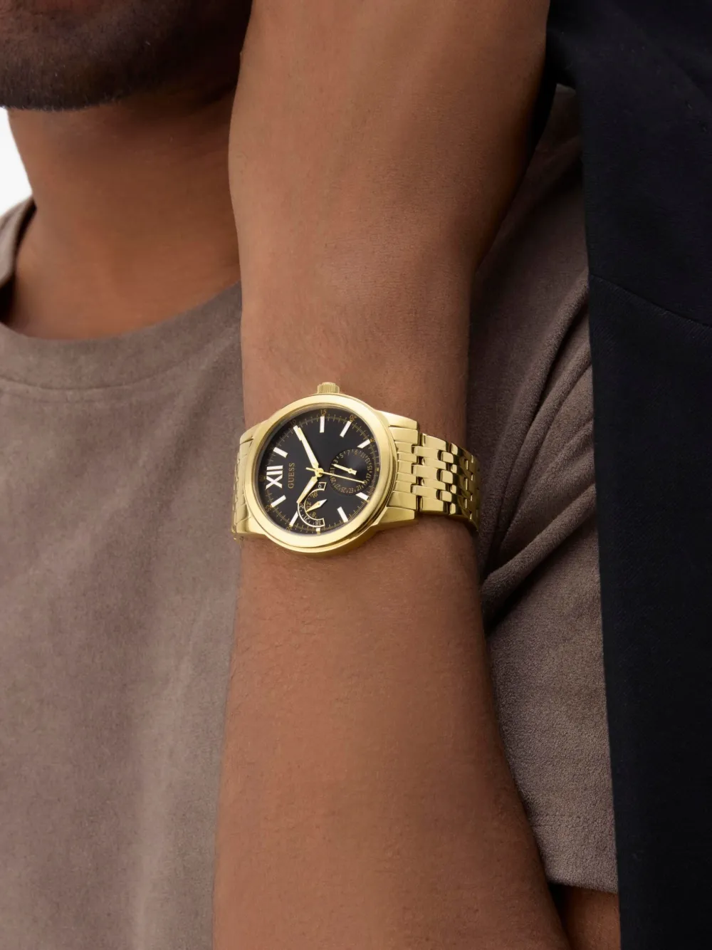 GUESS USA Roestvrij stalen horloge 44 mm - Zwart