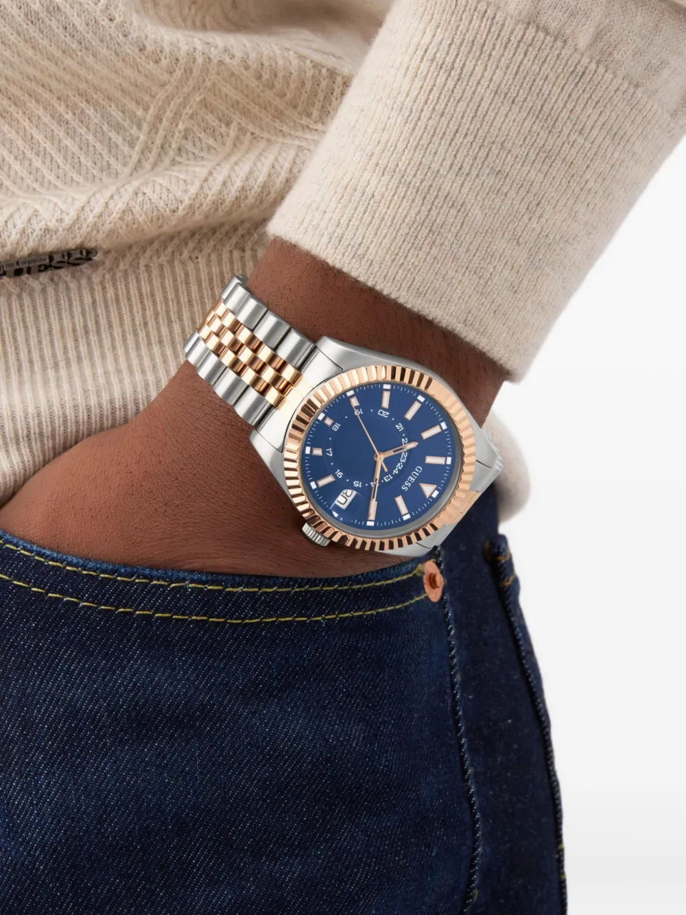GUESS USA Roestvrij staal horloge 42 mm - Blauw