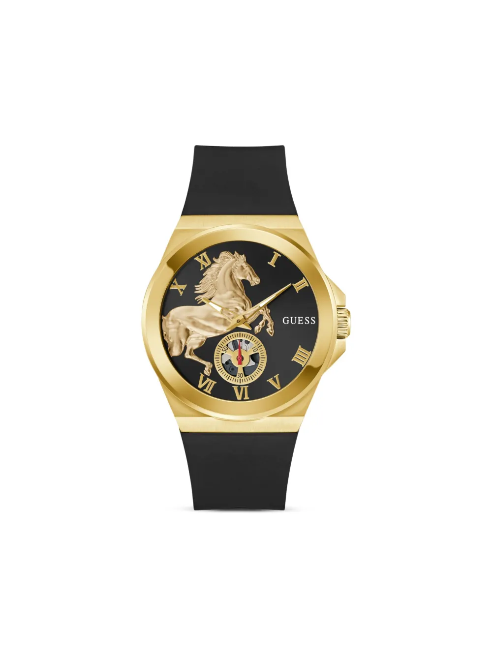 GUESS USA ホースモチーフ 44mm - ブラック GUESS USA ホースモチーフ 44mm - ブラック