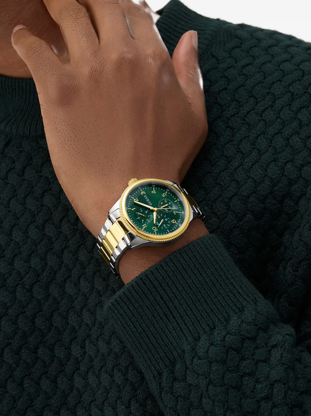 GUESS USA Roestvrij stalen horloge 44 mm - Groen