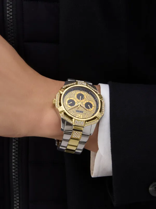 GUESS USA crystal-embellished 46mm Watch | Gold | FARFETCH display picture 1