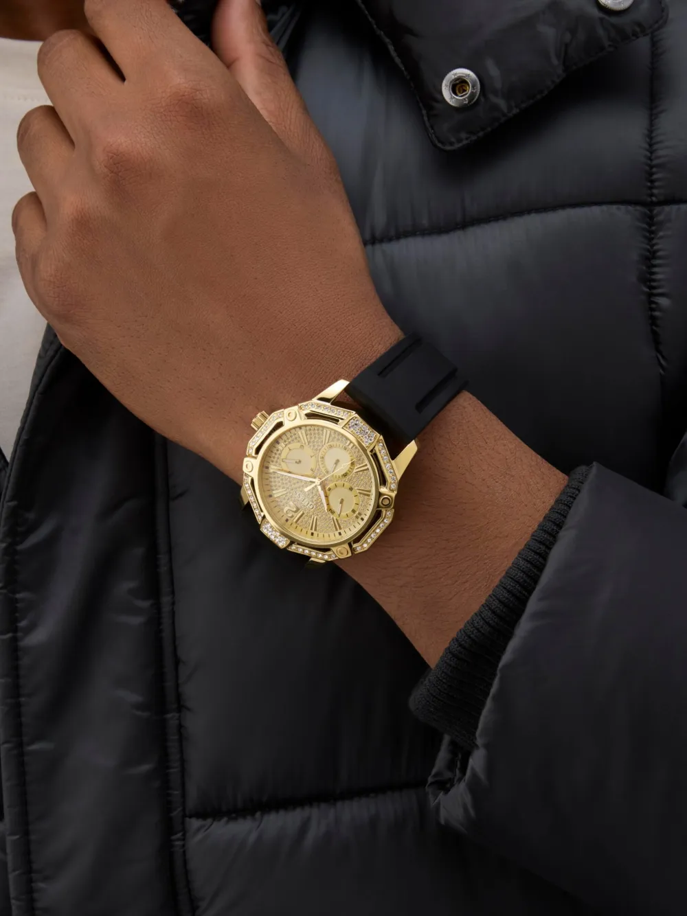 GUESS USA Crystal Glitz 46 mm - Goud