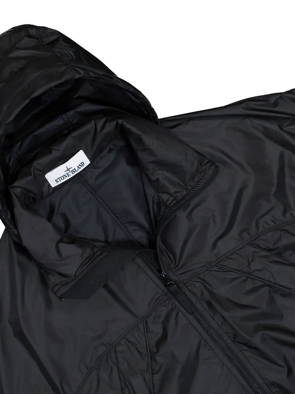 Stone Island concealed-hood zip-up windbreaker Grijs