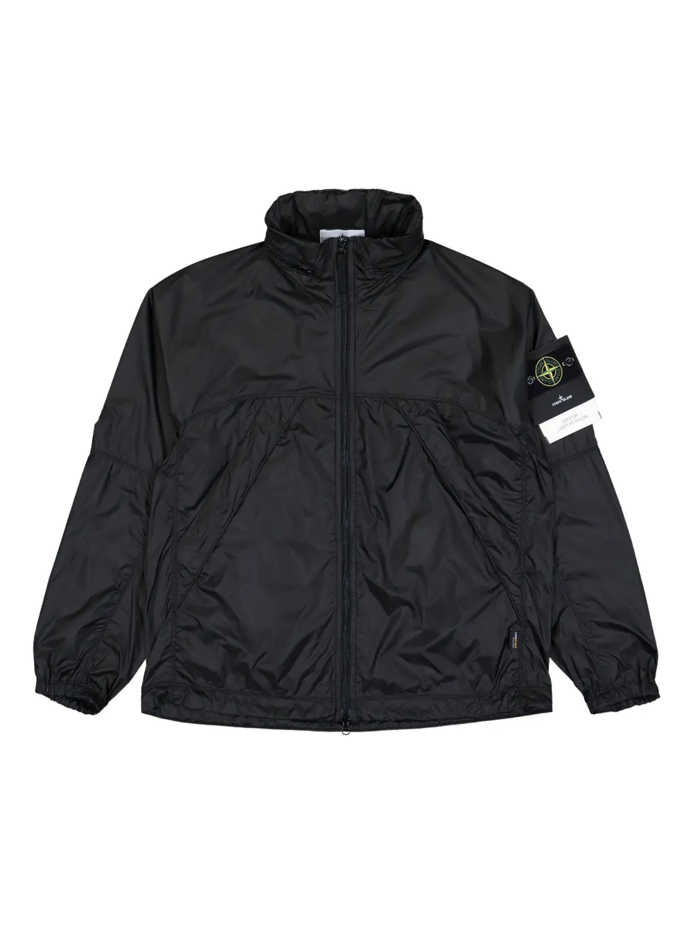 Stone Island concealed-hood zip-up windbreaker Grijs