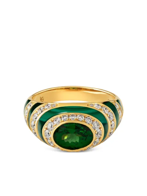 LILY GABRIELLA 18K yellow gold Naia diamond and tsavorite ring