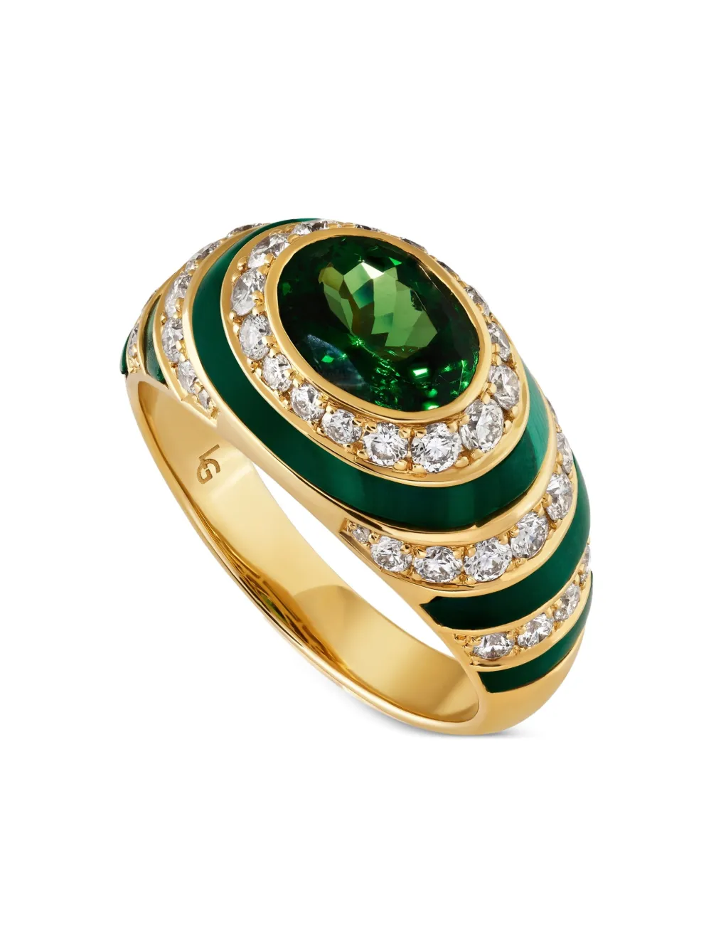 LILY GABRIELLA 18K yellow gold Naia diamond and tsavorite ring | Men | Image 2