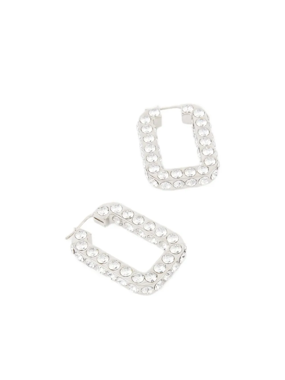 Amina Muaddi Charlotte Embellished Hoop Earrings In Metallic