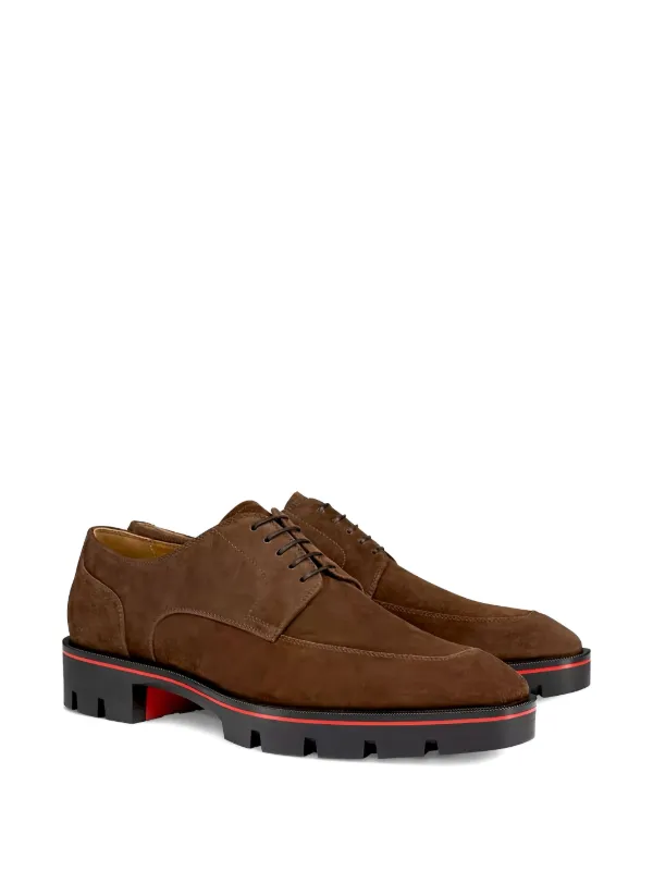 Christian Louboutin Davisol Suede Oxford Shoes | Brown Christian Louboutin Davisol Suede Oxford Shoes | Brown