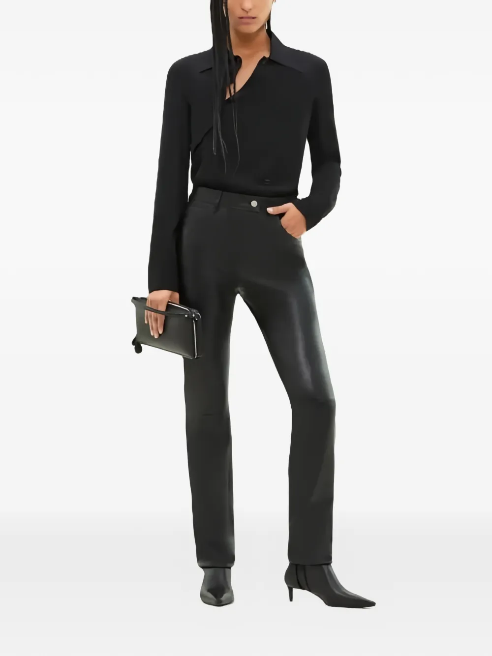  Courrèges Long-sleeve Button-detail Shirt - Black 