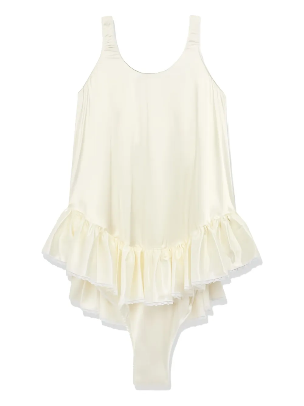 Vaquera ruffled lace dress - Beige