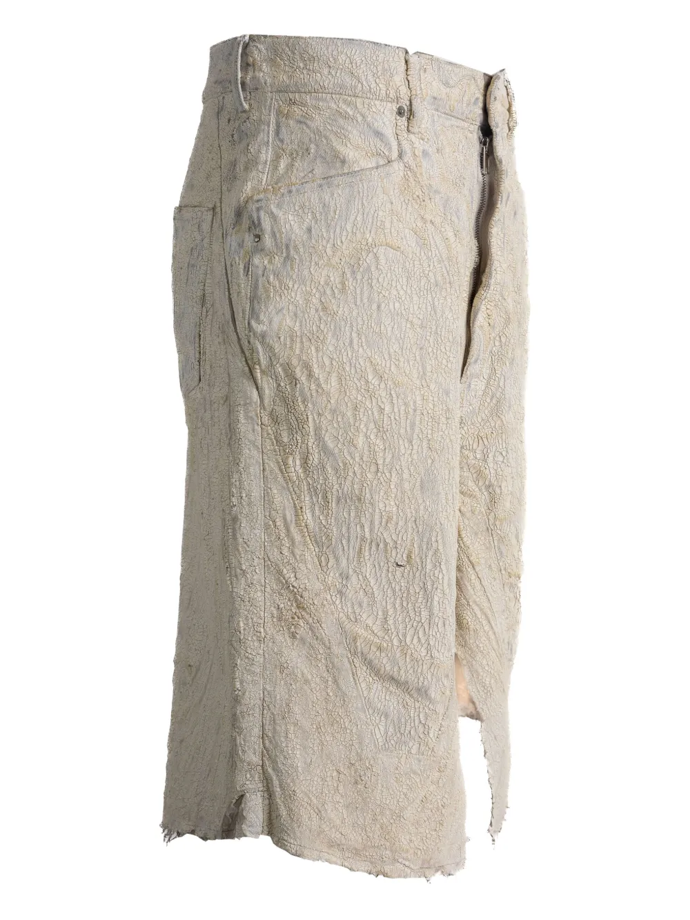 Rick Owens Rok met textuur en franje Beige