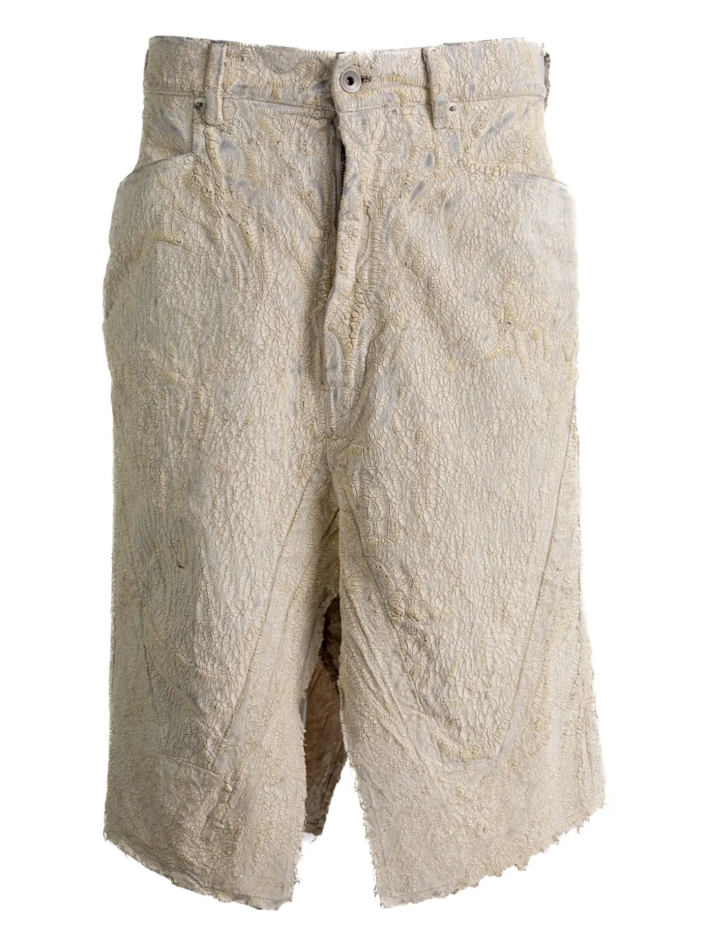 Rick Owens Frayed Textured Skirt In Neutral