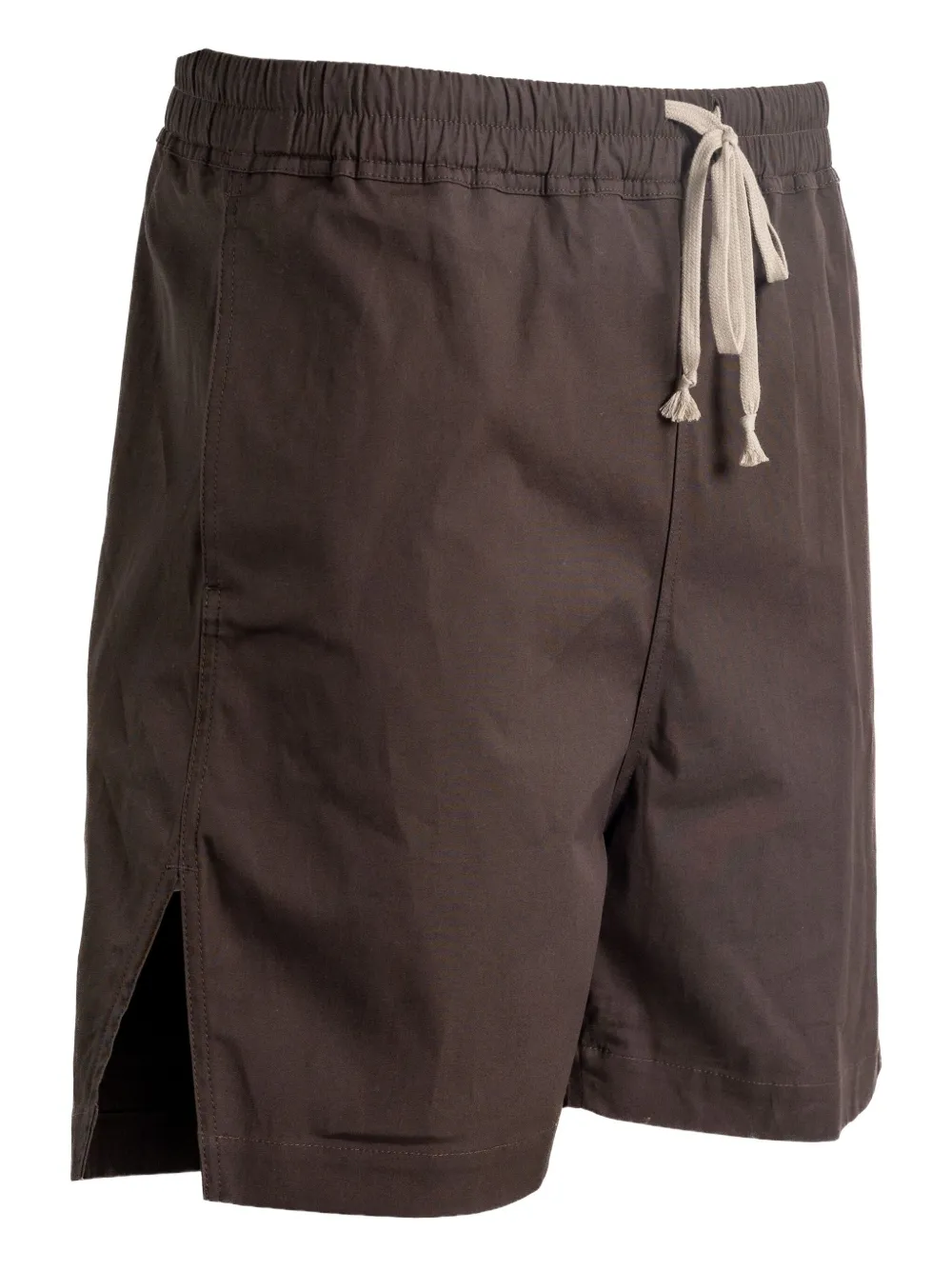 Rick Owens Shorts met trekkoordtaille en split Bruin