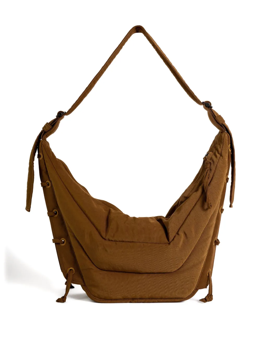 Lemaire Quilted Lace-up Shoulder Bag In Brown