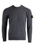 Stone Island 5100071 logo-patch crew-neck sweater - V0M67 MELANGE DARK GREY