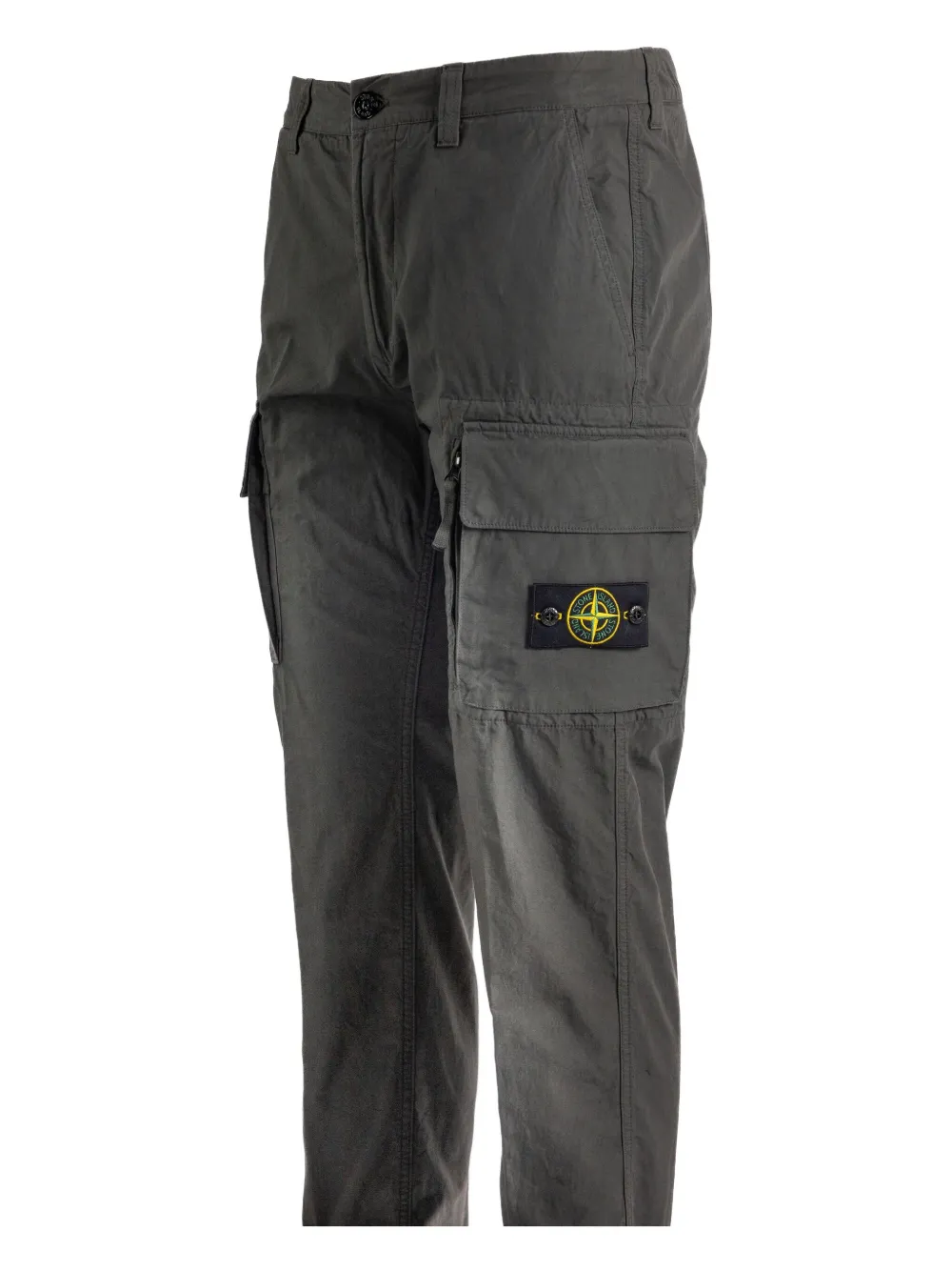 Stone Island Compass-motif Cargo Pants In Black