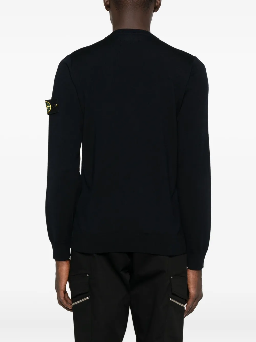 Stone Island crew-neck logo-patch sweater V0020 BLU