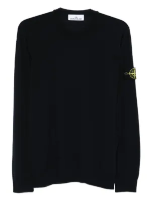 Stone Island リブニット セーター | ブラック | FARFETCH JP