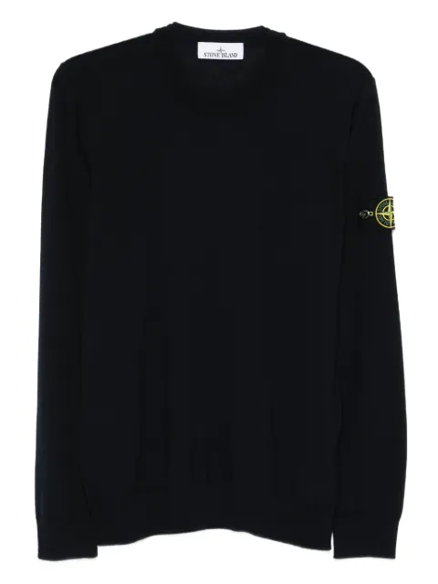 Stone Island crew-neck logo-patch sweater
