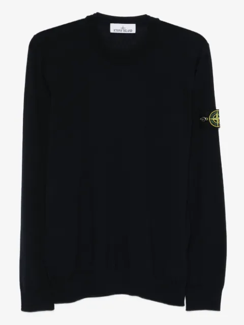 Stone Island logo-patch wool sweater