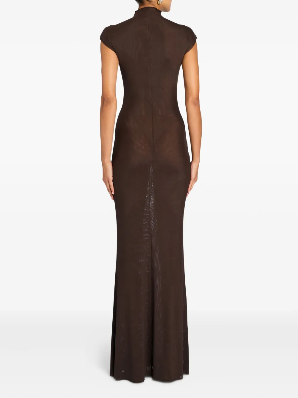 Ser.o.ya Laissa Mesh Maxi Dress In Brown