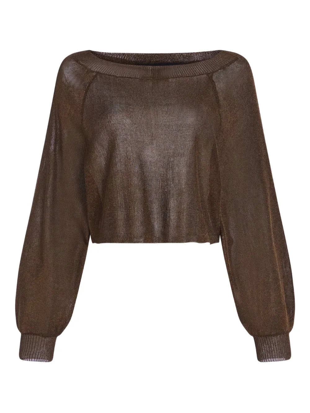 Ser.o.ya Felicity Metallic Knitted Top In Brown