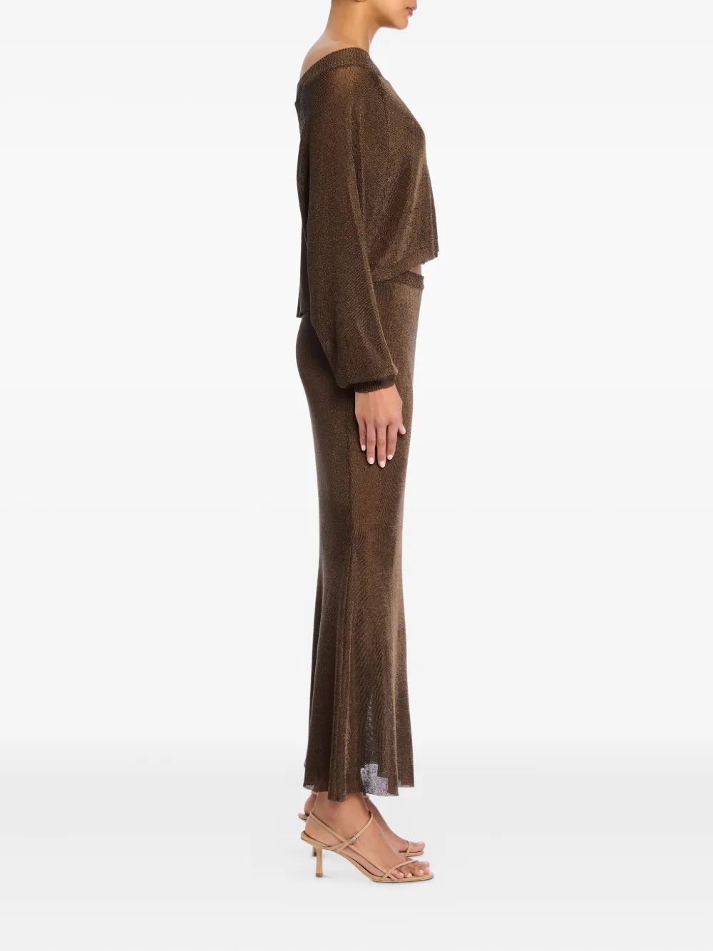 SER.O.YA Felicity metallic top - Bruin