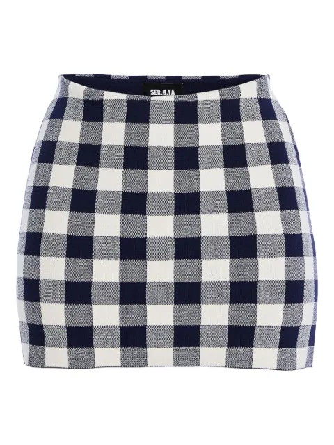 SER.O.YA Serrah gingham-check mini skirt