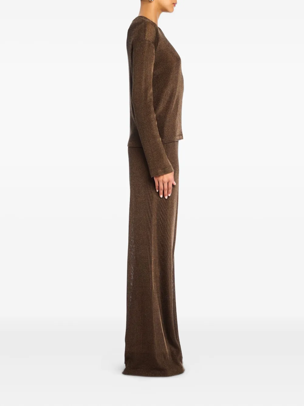 SER.O.YA Sheldon metallic broek - Bruin