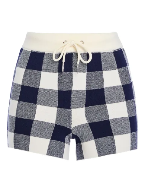 SEROYA Nello gingham-check drawstring shorts