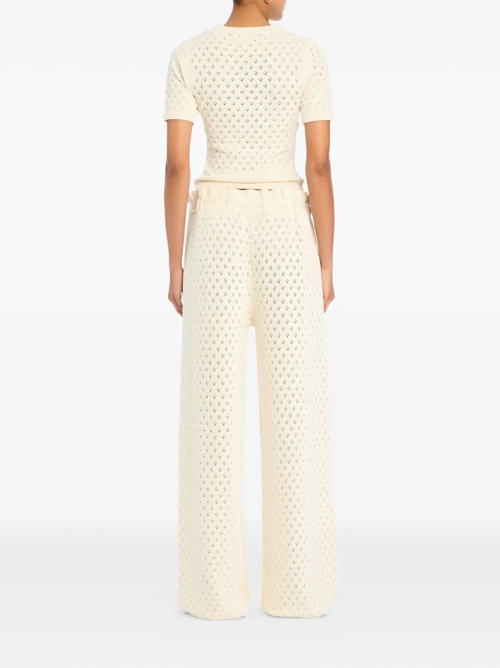 Ser.o.ya Josie Pointelle-knit Top In Neutral