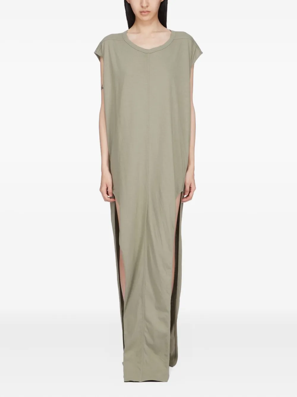 Rick Owens Side-split Sleeveless Maxi Dress In Green