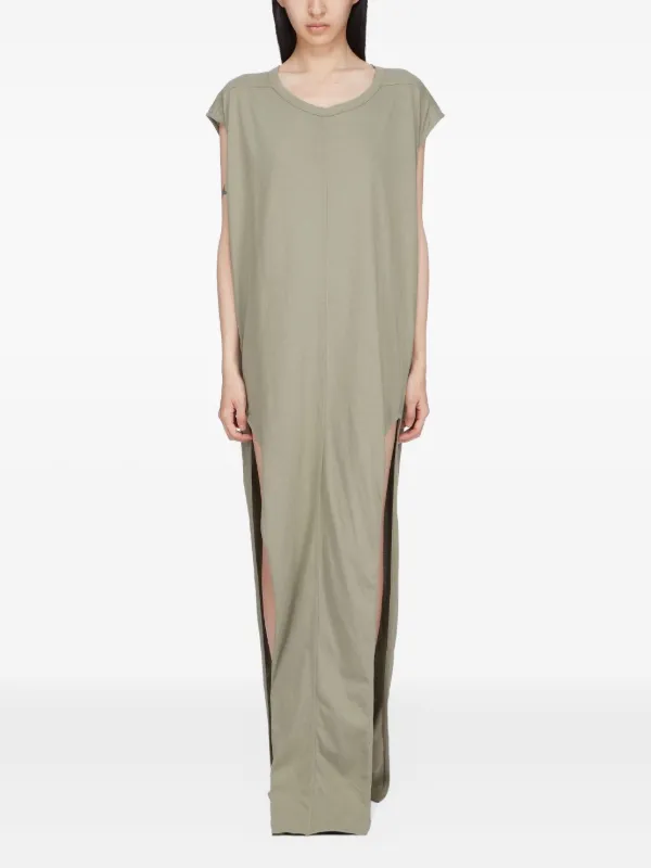 Rick Owens Side-split Sleeveless Maxi Dress in Green